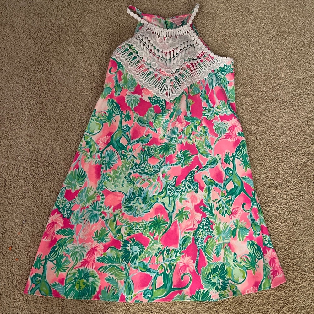 LILLY PULITZER PEARL SOFT SHIFT DRESS RAZ BERRY CATTY SHACK Size 00